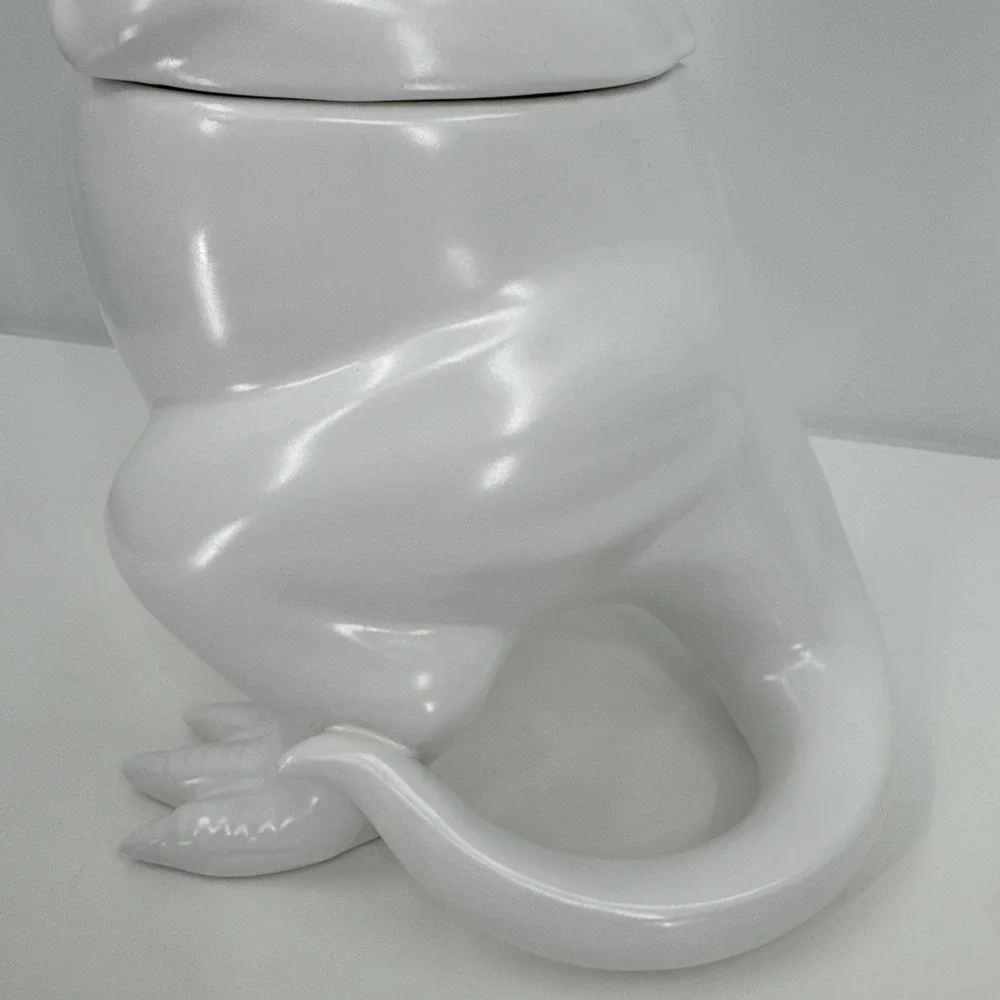 Threshold Target White Dinosaur T Rex Cookie Jar Canister Minimalist Fun Modern - Picture 4 of 11
